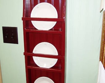 Plate Rack Primtive Pine 3 Rack Plate Holder Red Country Rustic