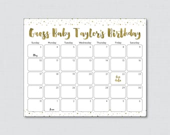Guess Baby Due Date Calendar Template - FREE DOWNLOAD