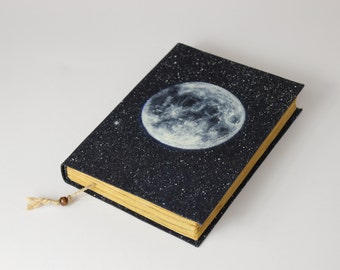 FULL MOON - journal, travel journal, book journal, antique diary, notebook, old paper