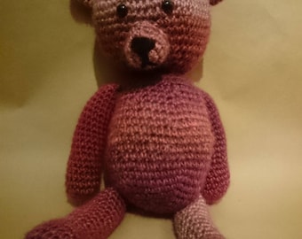 Crochet Teddy bear - Pink/Multi - Amigurumi/Handmade
