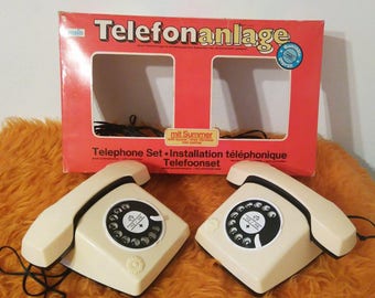 Set 2 Vintage Toys Phones Cordless Toys Phones