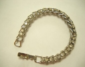 7" RHINESTONE TENNIS BRACELET (730) Silver Tone Metal