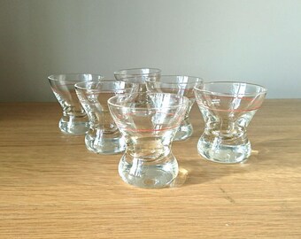 Vintage Shot Glasses Set Retro Drinking Glasses 2 cl Vintage barware X 6