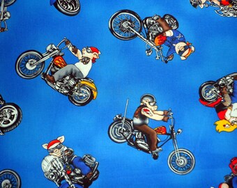 Motorcycle Fabric Hogs on Bikes Hogs on Hogs Fabric Novelty Fabric Sewing Fabric Quilting Fabric Craft Supply