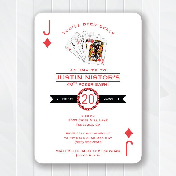 Poker Card Invitations 2
