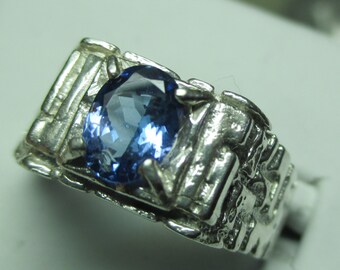 ON HOLD_SOLD-Mens 1ct genuine tanzanite handsome sterling ring