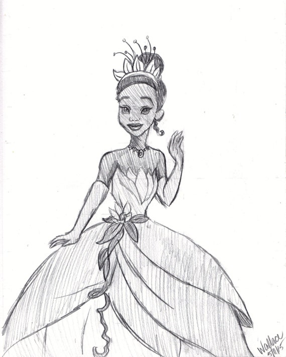 Disney de la princesse et la grenouille  Tiana  croquis dessin 