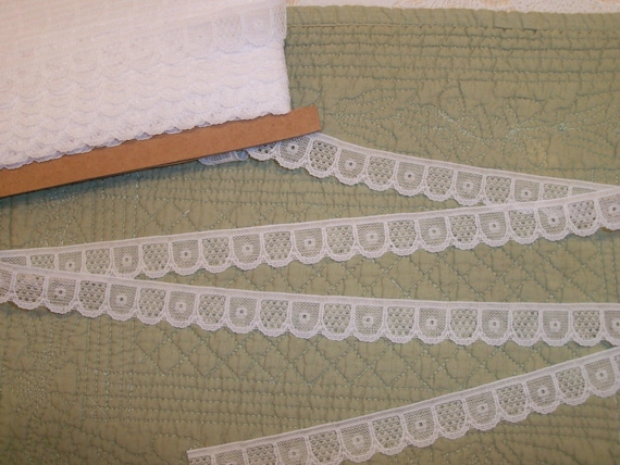 5 Yards 7/8" wide White Picket Fence Lace for Doll Clothes