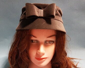 1950's Velour Pillbox Style Hat