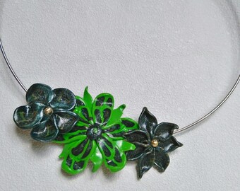 Fimo flower Choker necklace