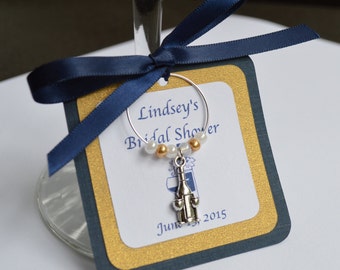 Vineyard Theme Bridal Shower Wine Charm Party Favor, Personalized, Wedding Favor, Bachelorette Favor, Birthday Favor
