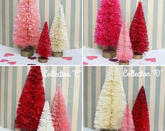 The Sweetheart Collection: Dip Dyed Sisal Bottlebrush Trees by Distinguished Flamingo