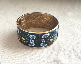 Vintage 70s Millifiore Wide Cuff Bracelet