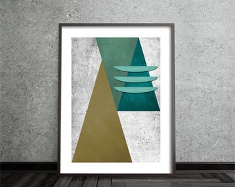 Abstract, Art, Poster, Mid Century Modern, Minimalist, Modern Art Print, Geometric, Contemporary