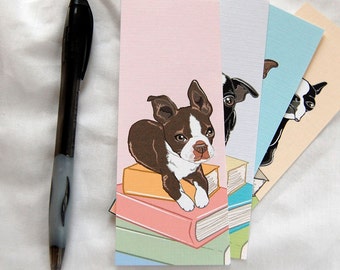 Boston Terrier Bookmarks - Eco-friendly Set of 5