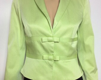 GEORGES RECH light green short blazer/ jacket with bows - size 38 Fr. - veste