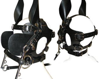 Terginum Premium Head Harness Ponyplay Leather Hood Animal Play BDSM Fetish