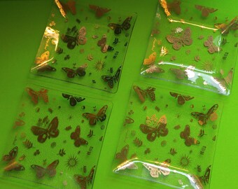 Mid Century Modern Georges Briard Gold Butterfly Serving Plates, Set of 4