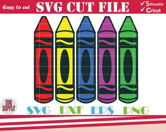 Crayon SVG, Crayons Set SVG Cut file vinyl decal for silhouette cameo cricut iron on transfer on mug shirt fabric design for kids