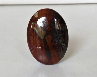 Red Brown and Green Jasper Cabochon. Gemstone cabcohon . Semi-precious Cabochon. Stone Cabochon Large cabochon