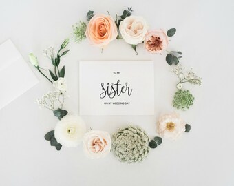 To My Sister On My Wedding Day Card, Wedding Day Card, Night Before Wedding, Wedding Card to Sister, Sister Gift, Sister Card, Printable PDF