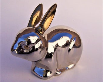 Vintage Silver Plate Bunny Rabbit Figurine