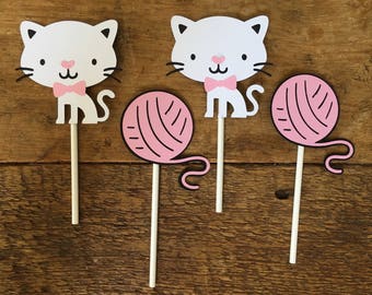 Kitty Birthday Party Cupcake Toppers/Cat/Kitten