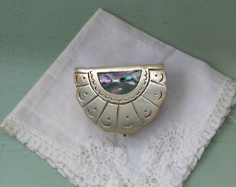 Range of alpaca and abalone vintage pill box