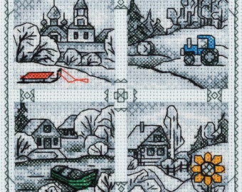 Counted Cross Stitch Kit Miniatures. Countryside DE-1917
