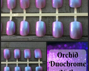 Fairy Duochrome Short Fake Nails | Color Shift Nails | Chameleon Nails | Choose Your Color Nails | Short Fake Nails | Duochrome