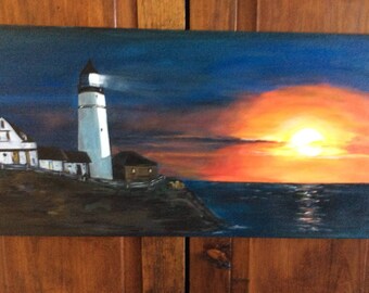 12 x 24 Lighthouse Painting