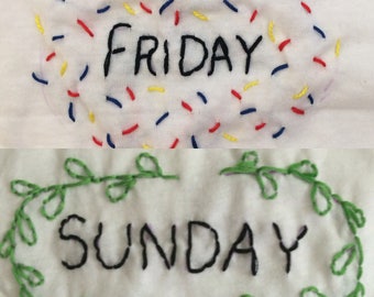 Day-of-the-Week hand-embroidered panties