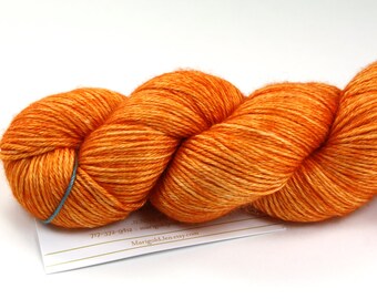 Tangerine Speedo--hand dyed sock weight yarn, merino and silk, (437yds/100gm)