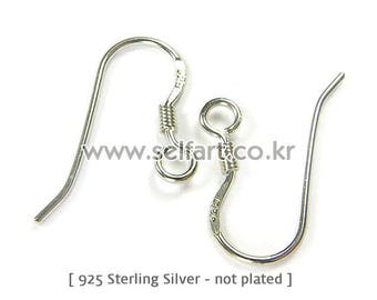 925 Sterling Silver Earring Hooks(6pcs,100pcs), Sterling Ear Wires, Sterling Earring Hooks, sterling silver hooks, Spring hook, Silver oxide