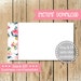 Blank DIY Business Card - Gold Floral - Pink Blank Business Card Template - Flower Blank Business Card - INSTANT DOWNLOAD