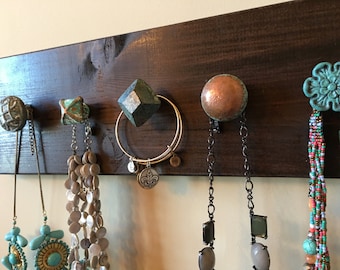 Rustic Wood Jewelry Holder