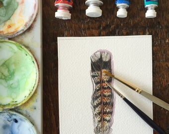 Grouse feather - Original Watercolour feather study