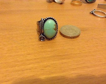 Turquoise Southwestern Style Silver Ring.