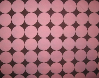 Michael Miller Disco Dot pink brown fabric 1 yard