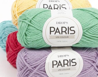 DROPS Paris, Knitting yarn, Cotton yarn, Crochet yarn, Crochet cotton yarn, Aran yarn, Worsted yarn, Summer yarn, Soft yarn, Natural yarn