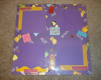 Premade 12x12 Scrapbook Page - DOG