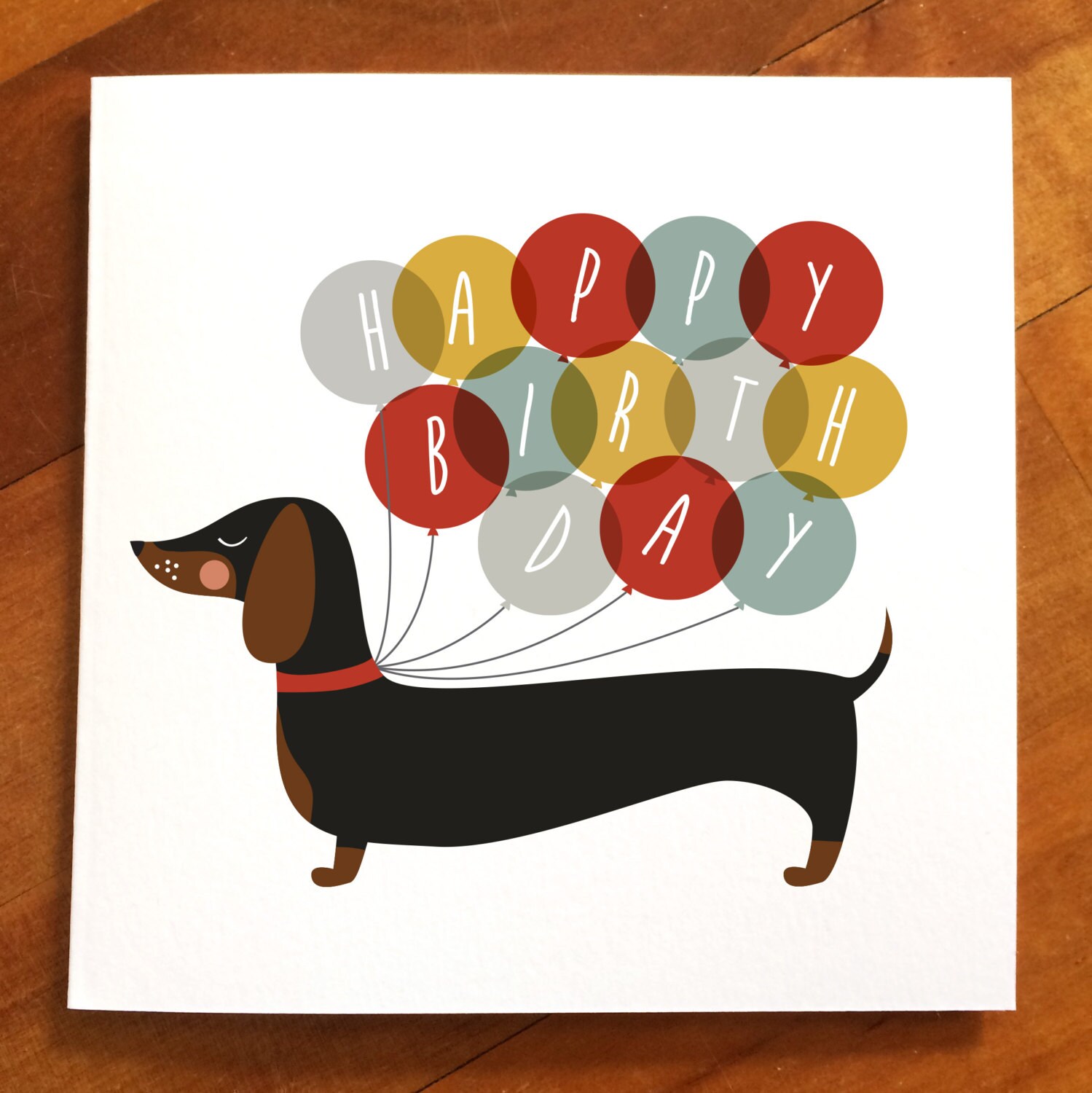 Dackel alles Gute zum Geburtstag Ballon Karte Dackel Hund