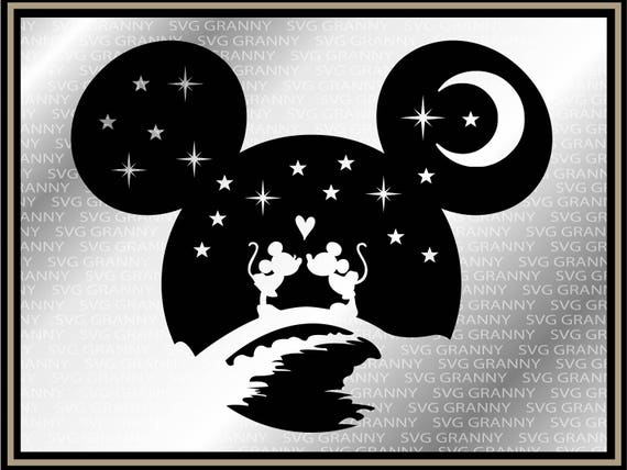Mickey head Disney couple SVG DXF Png Layered Cut File Cricut
