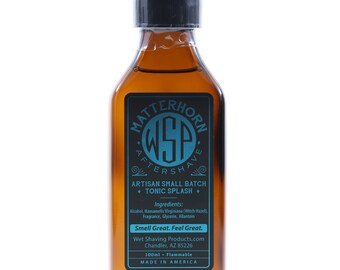 Men's Handcrafted Aftershave Splash (Matterhorn) 100ml Witch Hazel, Aftershave Tonic, Face Astringent FREE SHIPPING