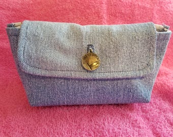 Recycled Blue Jean Cosmetic Bag