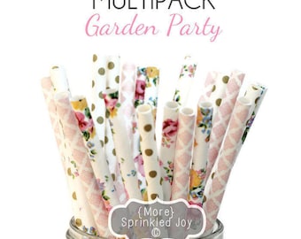 25 Paper Straws Flower, GARDEN PARTY, Party Decor, Cake Pops, Garden Party, Tea Party, Shower, Birthday Baby Shower, Bridal, Wedding, Baby