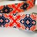Orange and Navy Belt Mosaic Ribbon Ribbon Ladies Wide Belt Womens Orange Belt Ladies Grosgrain Belt Orange/Blue Ladies Belt Preppy Belt