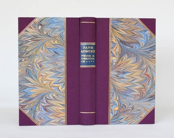 Jane Austen, Pride and Prejudice, classic literature, bookbinding, handbound book, handmade binding, cloth binding