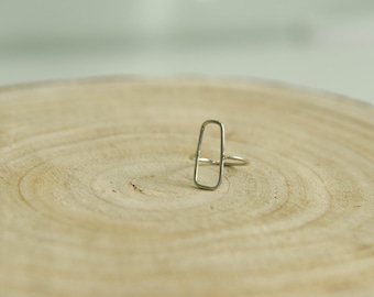 Silver Square Wire Ring