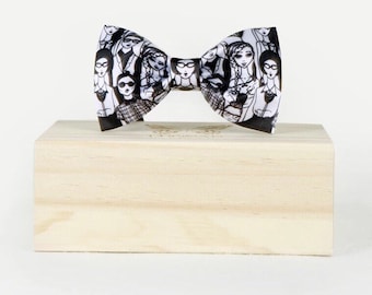 Farfallino In Piume Con Scatola Di Legno, Papillon Unisex Vintage Per Donna E Uomo, Elegante E Artigianale Per Matrimoni E Feste